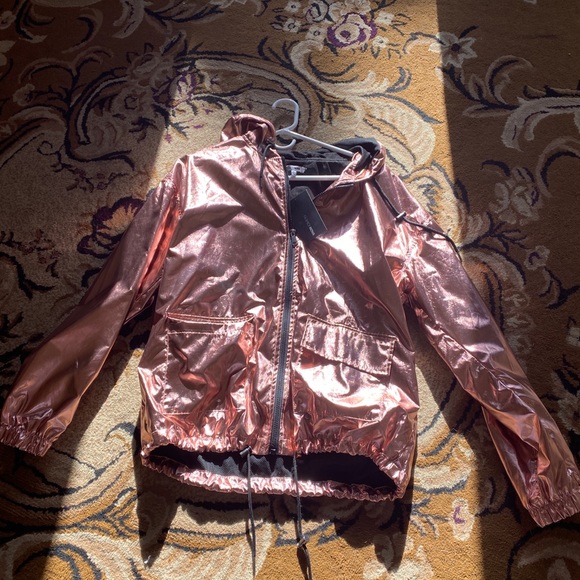 Rose Gold Fashion Nova Reflective Jacket Size Small - Picture 2 of 2